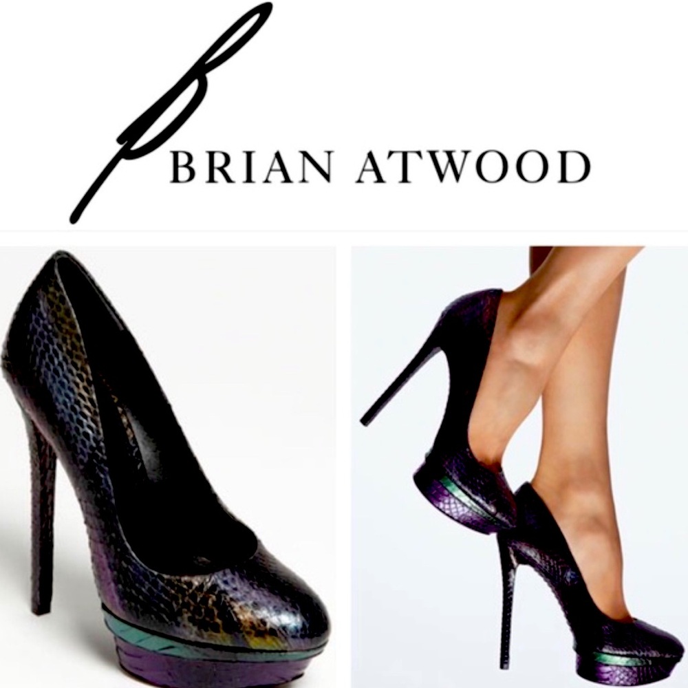 Brian Atwood snakeskin pumps